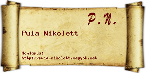 Puia Nikolett névjegykártya